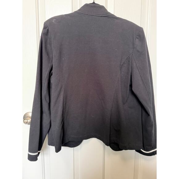 Tommy Hilfiger Military Band Jacket XL Black Knit Crest Button Open Front Blazer - Picture 8 of 8